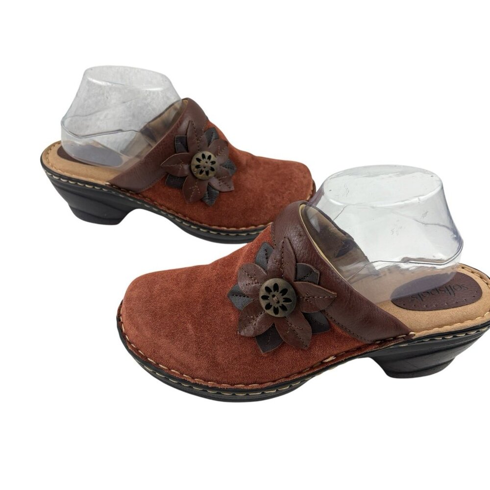 Softspots Lara Clogs Womens Size 9.5W Rust Suede Leather Comfort Casual Boho - Picture 8 of 12